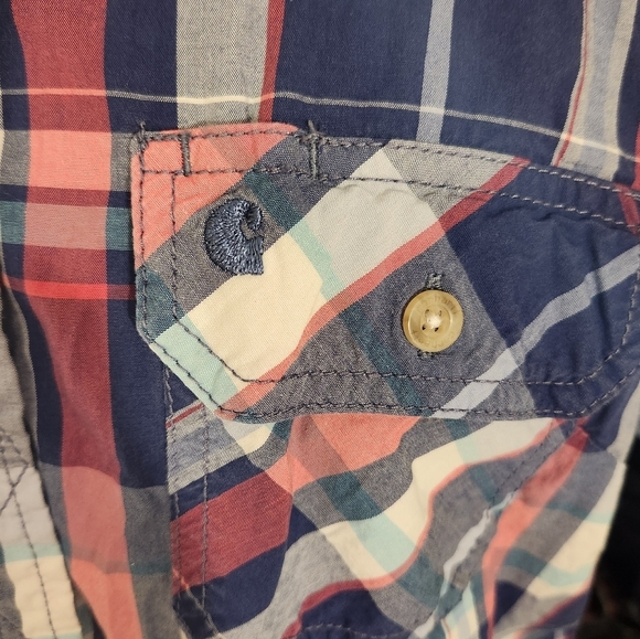 Carhartt Multicolor Plaid Women's Button Down Shirt Size Medium - Picture 3 of 8